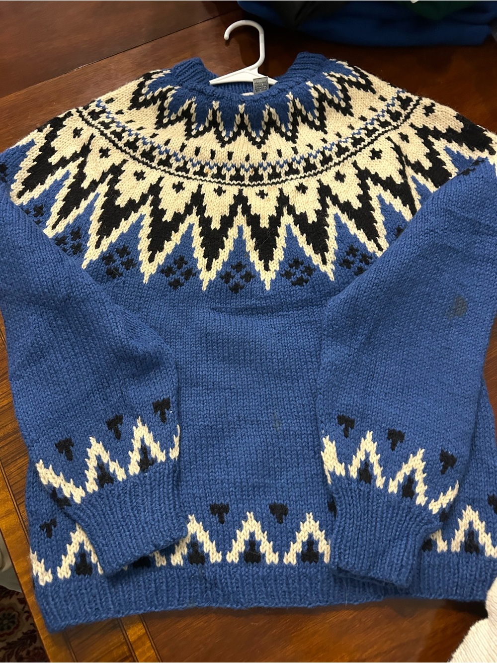 Blue Fair Isle Crewneck Sweater - Classic Knit